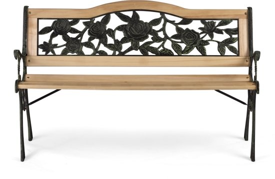 Parkbank met rugleuning 123,5 x 74 x 48 cm