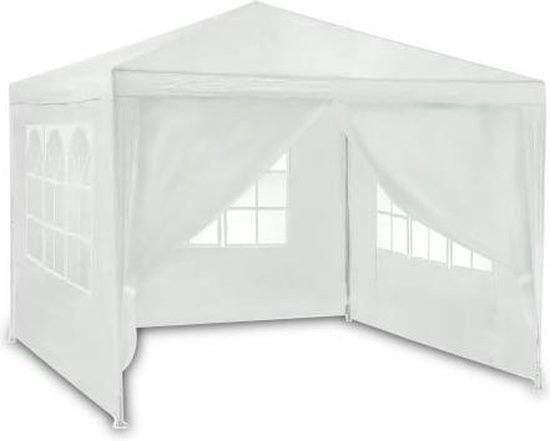 Luxe partytent - 3x3 meter - met wand & dakbekleding - wit
