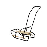 Houten slee -  met rugleuning en duwstang - 83x38 cm - zwart