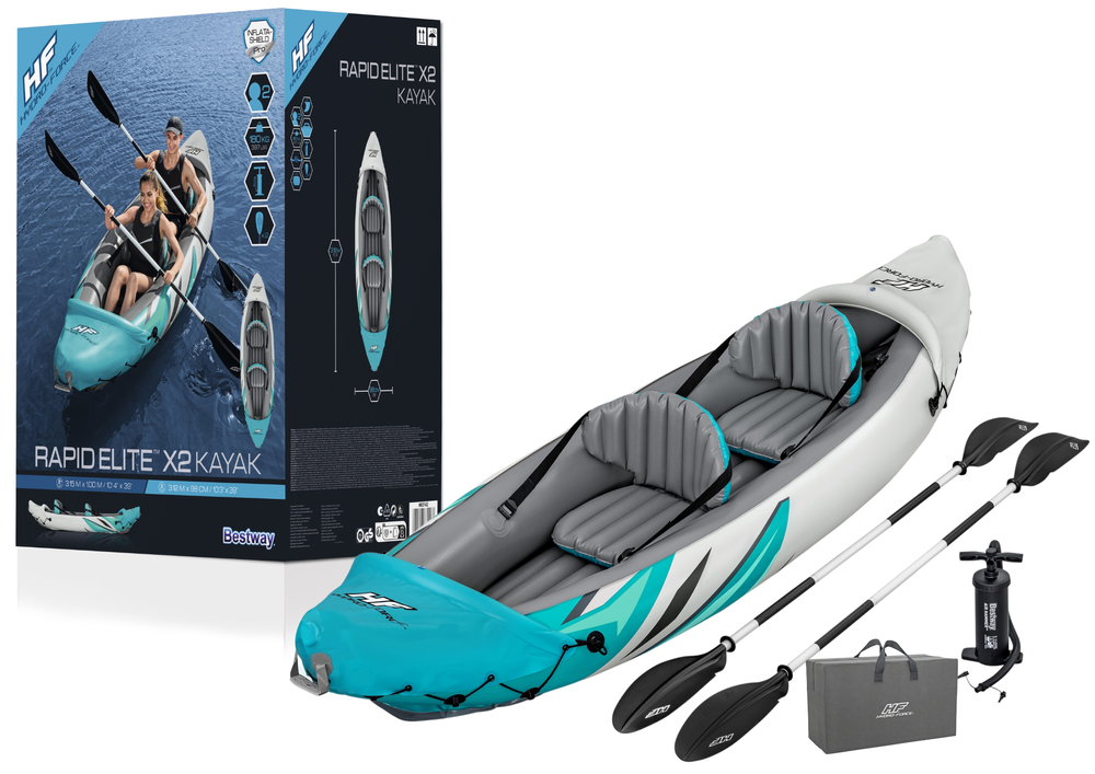 Bestway - opblaasbare kano - 312x98 cm - grijs