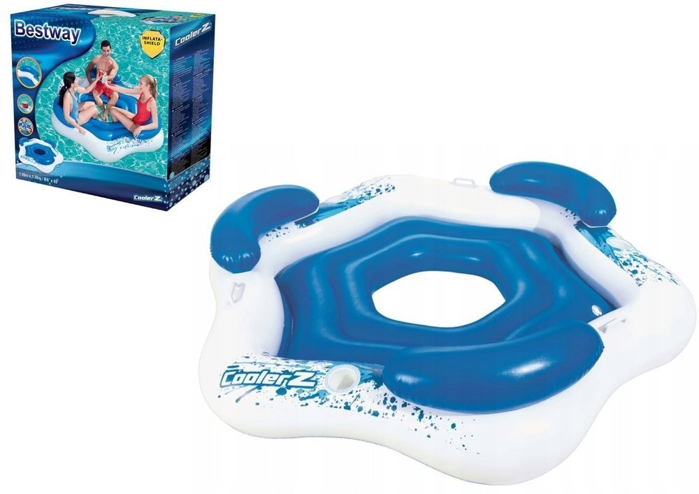 Bestway opblaasbare zwemband - rugleuning - 199x176 cm - blauw