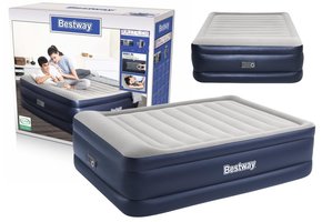 Bestway - luchtbed met ingebouwde pomp - 203x152x22 cm - blauw