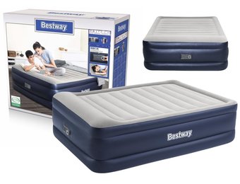 Bestway - luchtbed met ingebouwde pomp - 203x152x22 cm - blauw