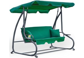 Tuinschommel de luxe - 3 personen - groen - 202 cm breed