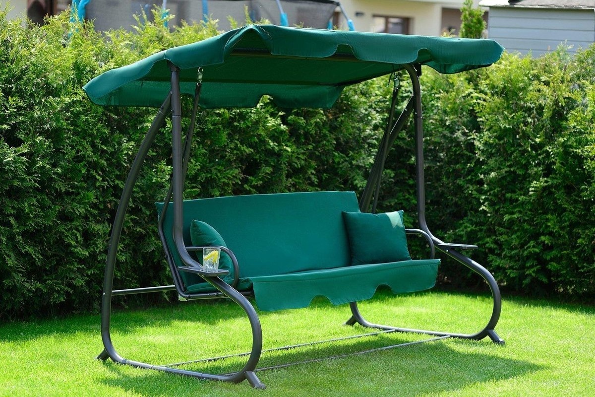 Tuinschommel de luxe - 3 personen - groen - 202 cm breed