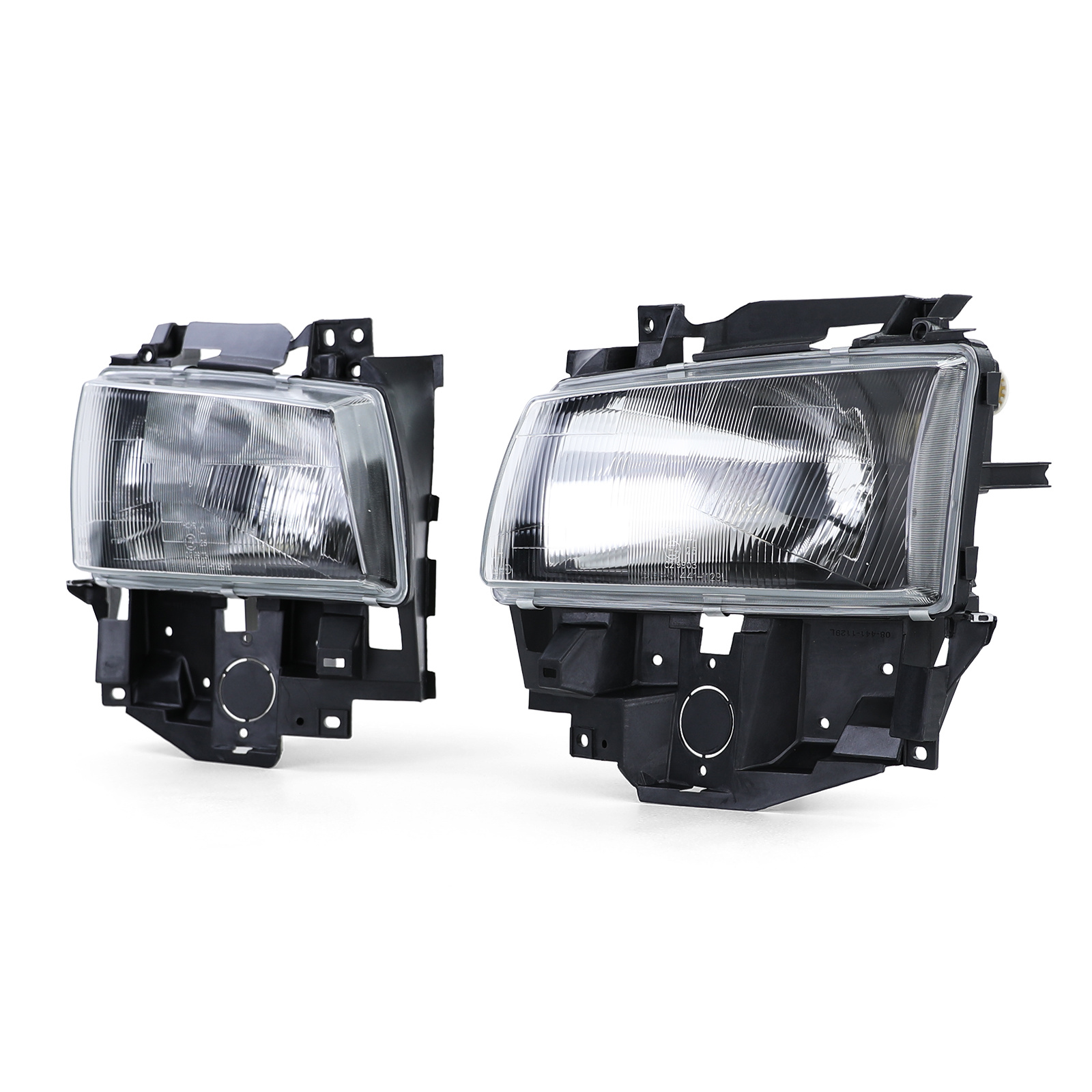 Koplampen H4 zwart rook paar voor VW Bus T4 Caravelle Multivan 96-03