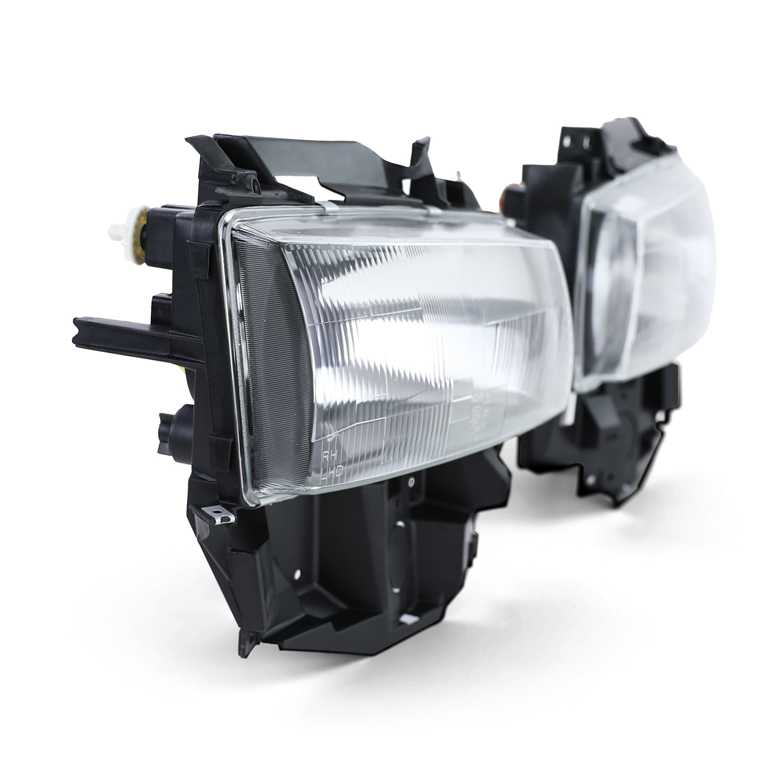 Koplampen H4 zwart rook paar voor VW Bus T4 Caravelle Multivan 96-03
