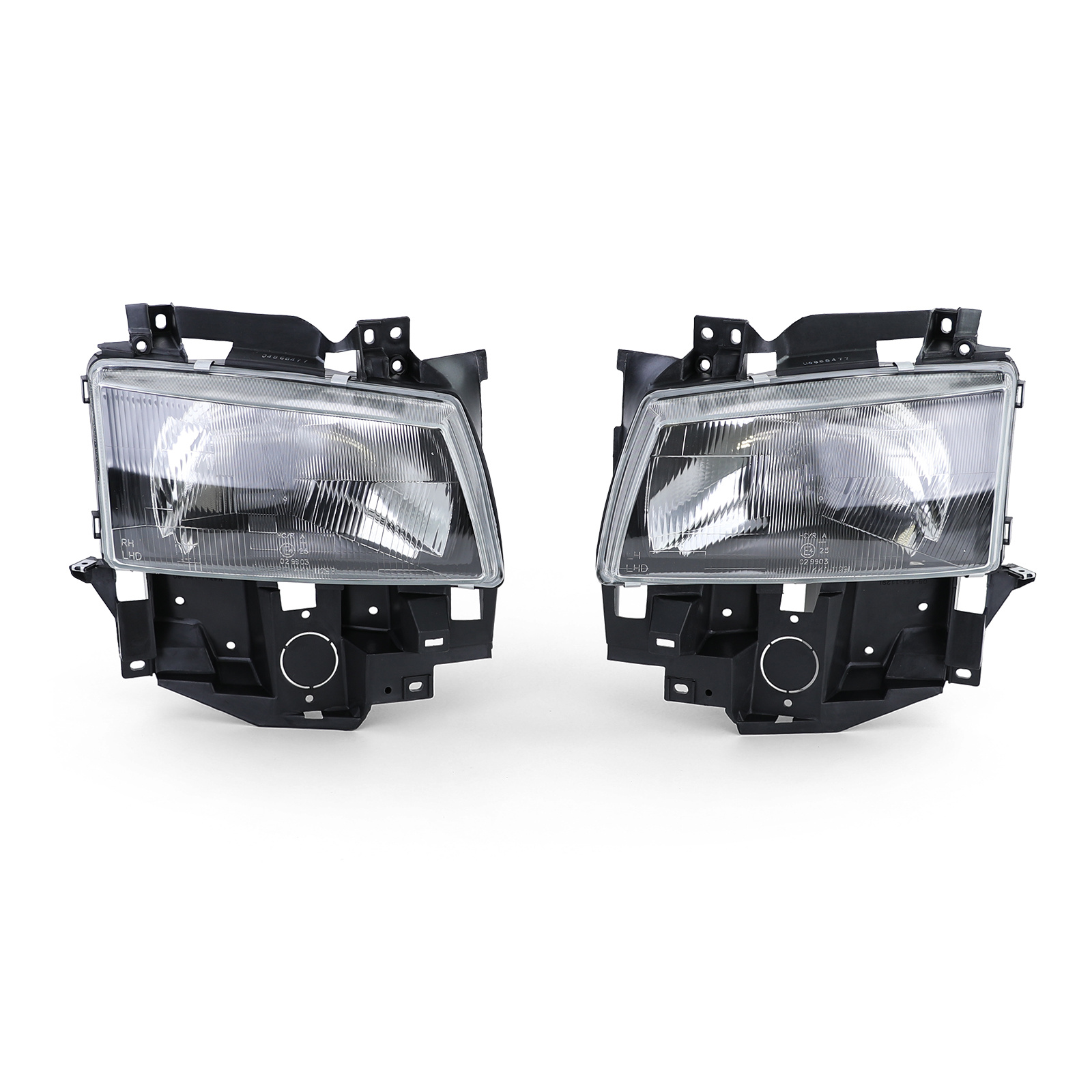 Koplampen H4 zwart rook paar voor VW Bus T4 Caravelle Multivan 96-03