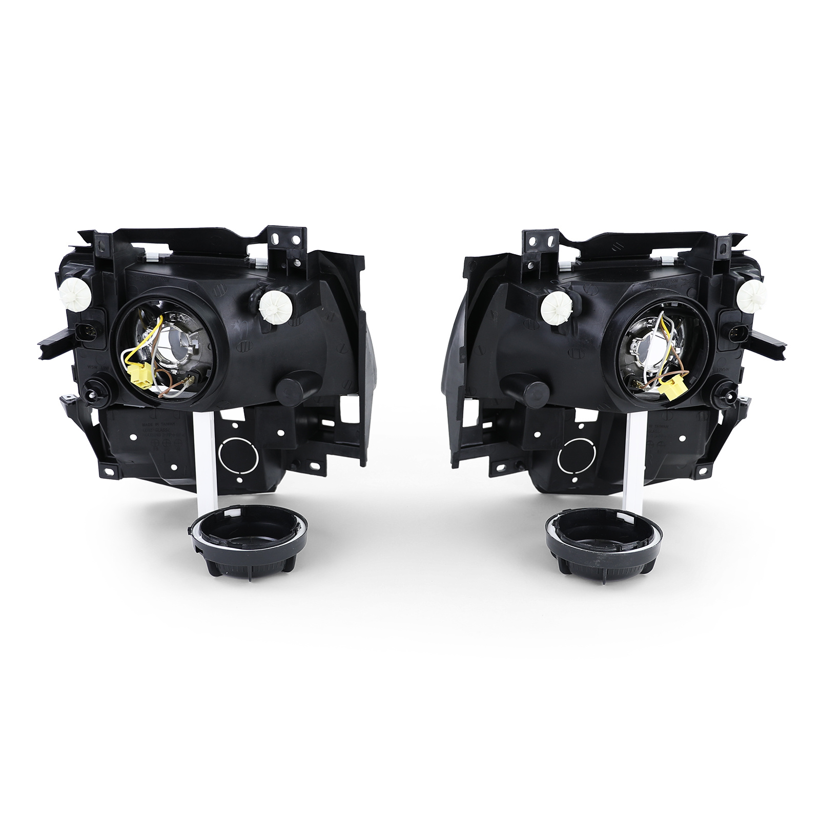 Koplampen H4 zwart rook paar voor VW Bus T4 Caravelle Multivan 96-03