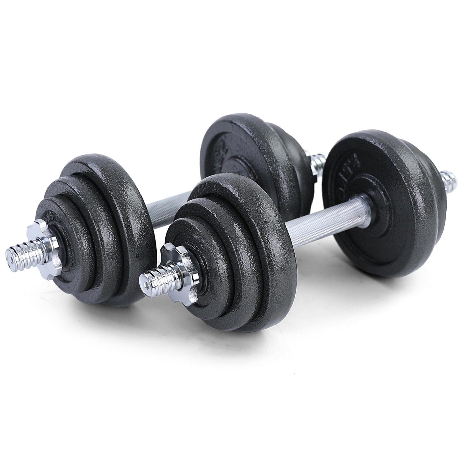 20 kg professionele dumbbell halterset zwart gietijzer