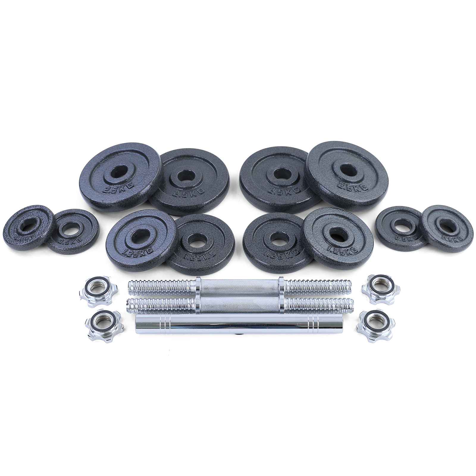 20 kg professionele dumbbell halterset zwart gietijzer