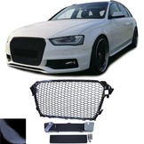Honingraat grille zonder embleem zwart glans geschikt voor Audi A4 B8 8K Facelift 11-15