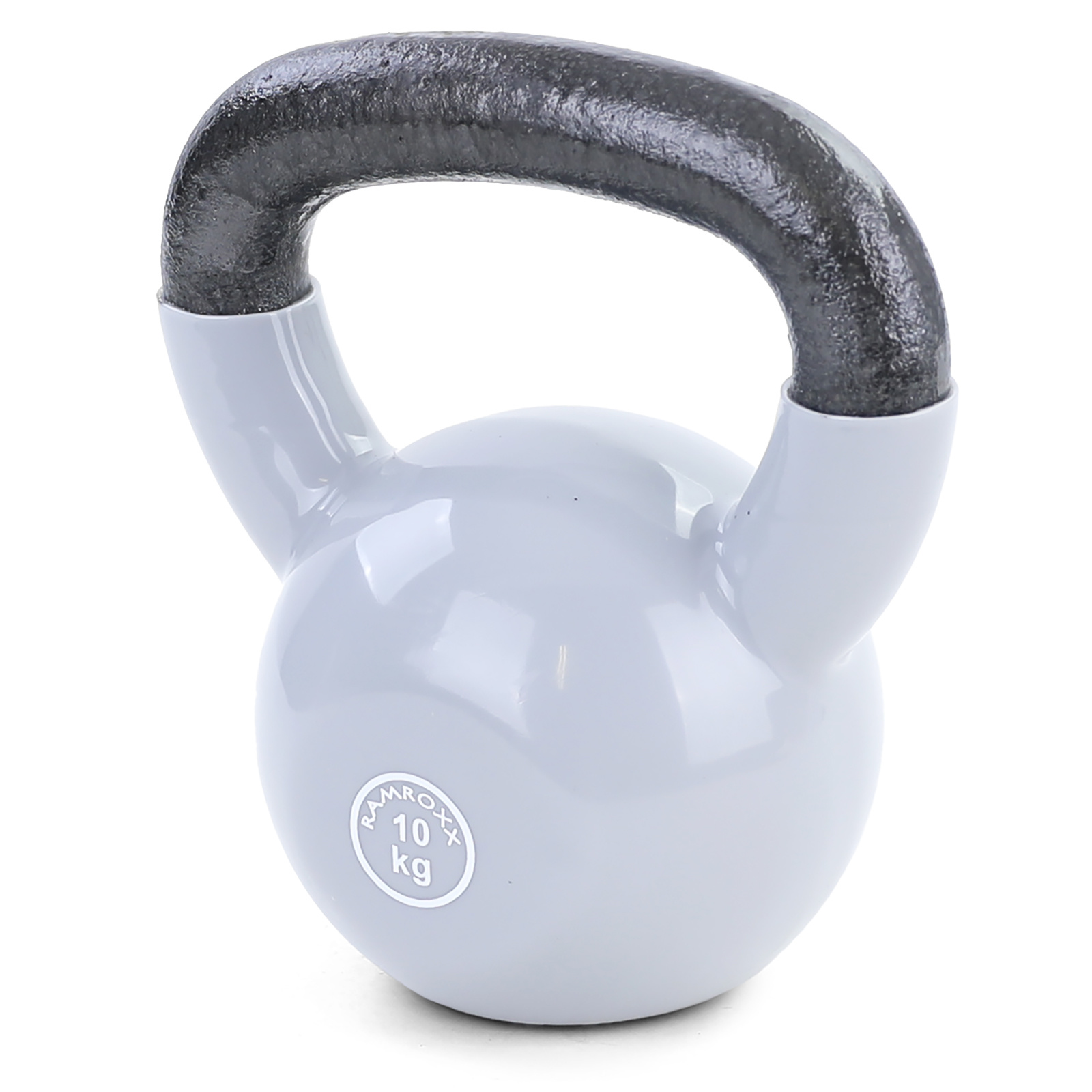 10 kg Kettlebell Kettlebell Swing Halter Gietijzer Zwart Vinyl Grijs