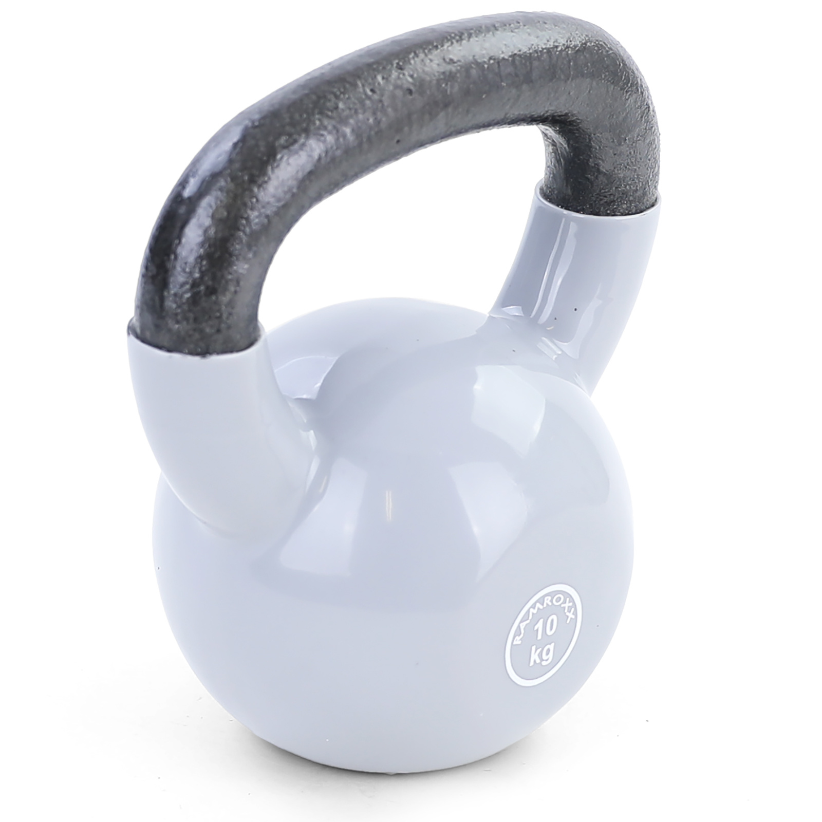 10 kg Kettlebell Kettlebell Swing Halter Gietijzer Zwart Vinyl Grijs