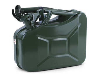 10L metalen jerrycan benzine diesel reserve met vulhals Groen