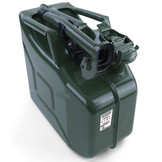 10L metalen jerrycan benzine diesel reserve met vulhals Groen