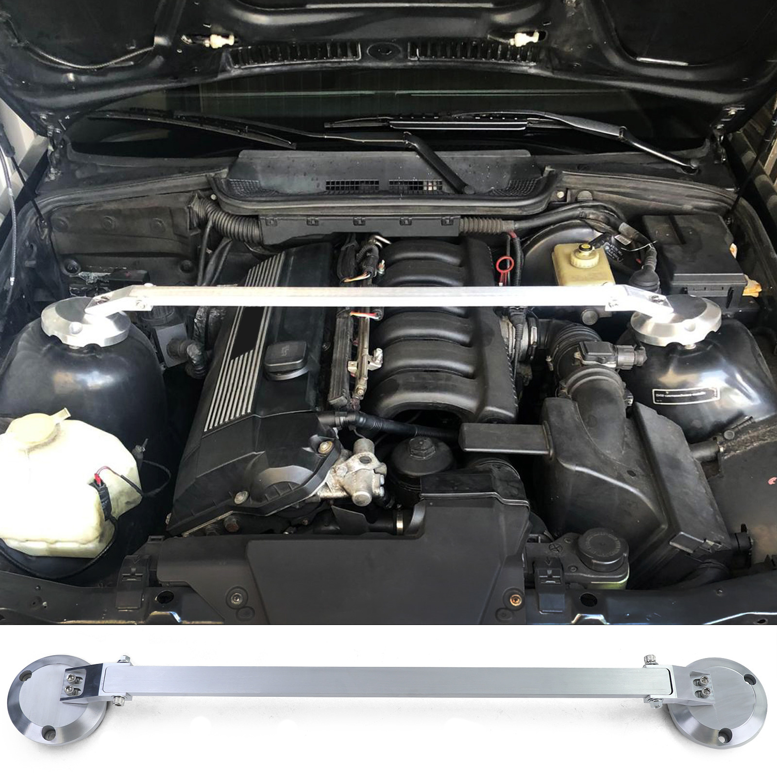 Aluminium veerpootbrug voorzijde 3-delig performance passend voor BMW 3 Serie E36 6 cil 90-99