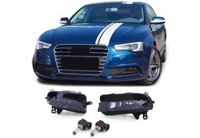 Mistlampen H8 zwart smoke paar geschikt voor Audi A5 8T 8F 11-17