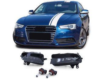 Mistlampen H8 zwart smoke paar passend voor Audi A5 8T 8F 11-17