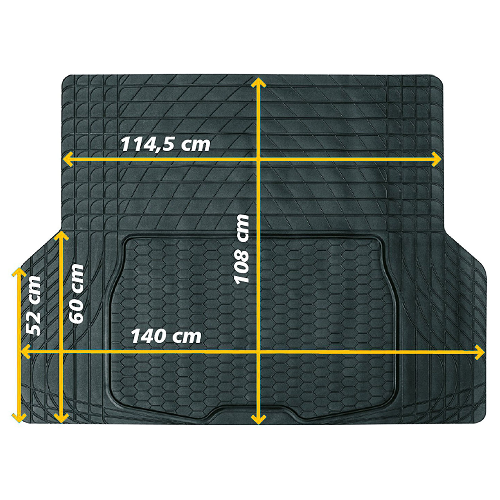 Kofferbakmat PVC Rubber Bescherming Universeel Op Maat Zwart 108x140cm