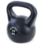 12 kg vinyl kettlebell swing dumbbell zwart