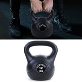 12 kg vinyl kettlebell swing dumbbell zwart