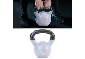 12 kg Kettlebell Kettlebell Swing Halter Gietijzer Zwart Vinyl Grijs