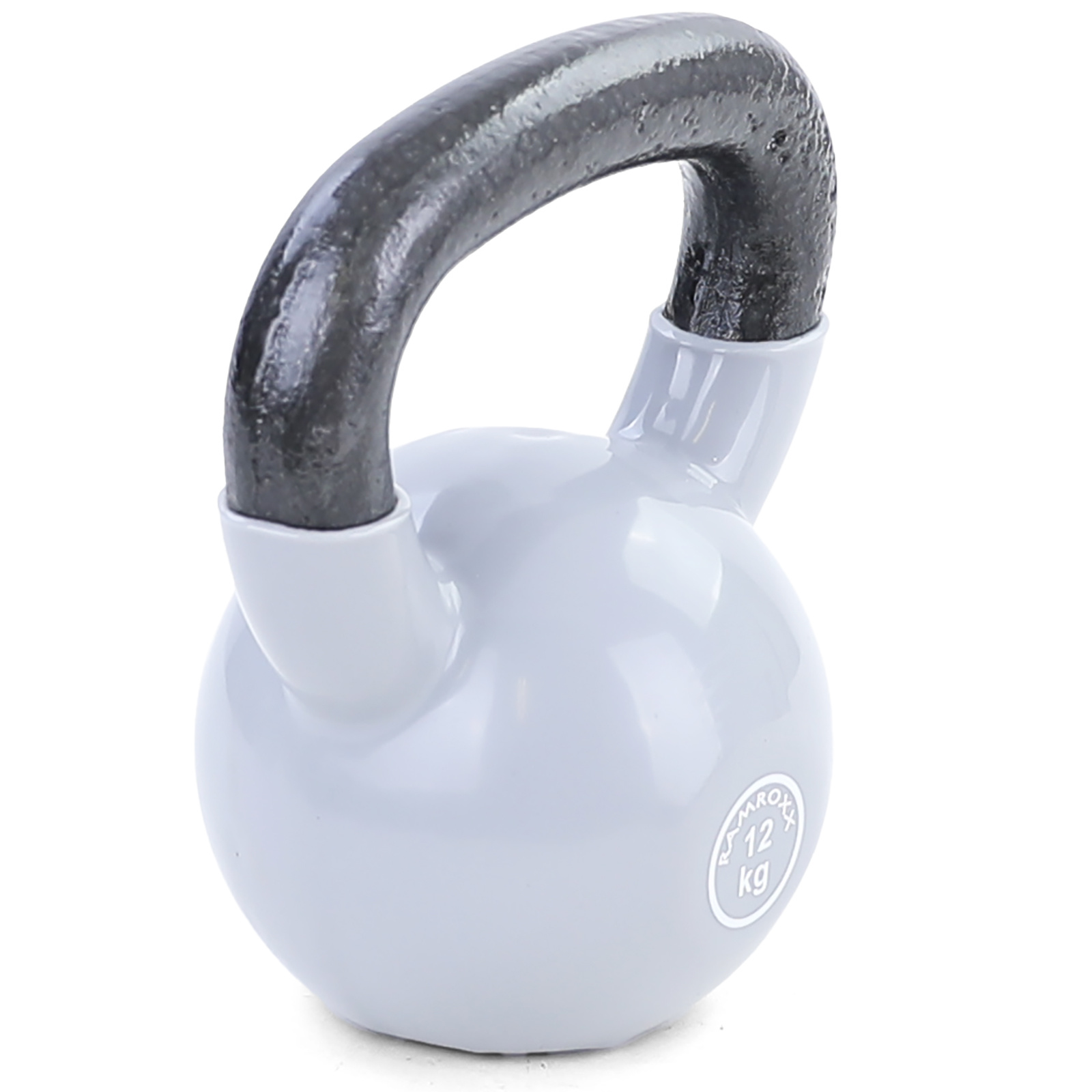 12 kg Kettlebell Kettlebell Swing Halter Gietijzer Zwart Vinyl Grijs