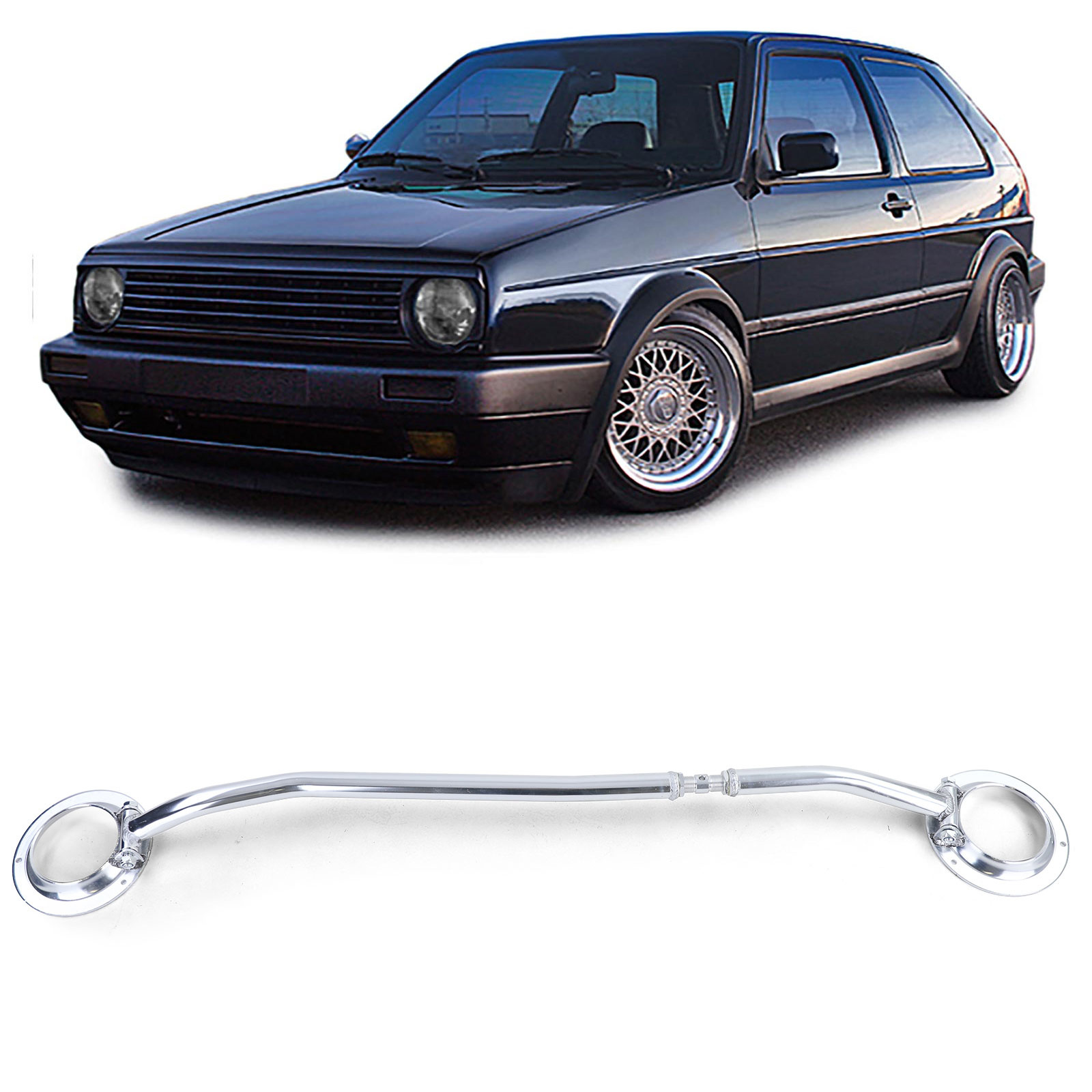 Aluminium veerpootbrug voorzijde 4-delig verstelbaar voor VW Golf 2 GTI 16V 83-91