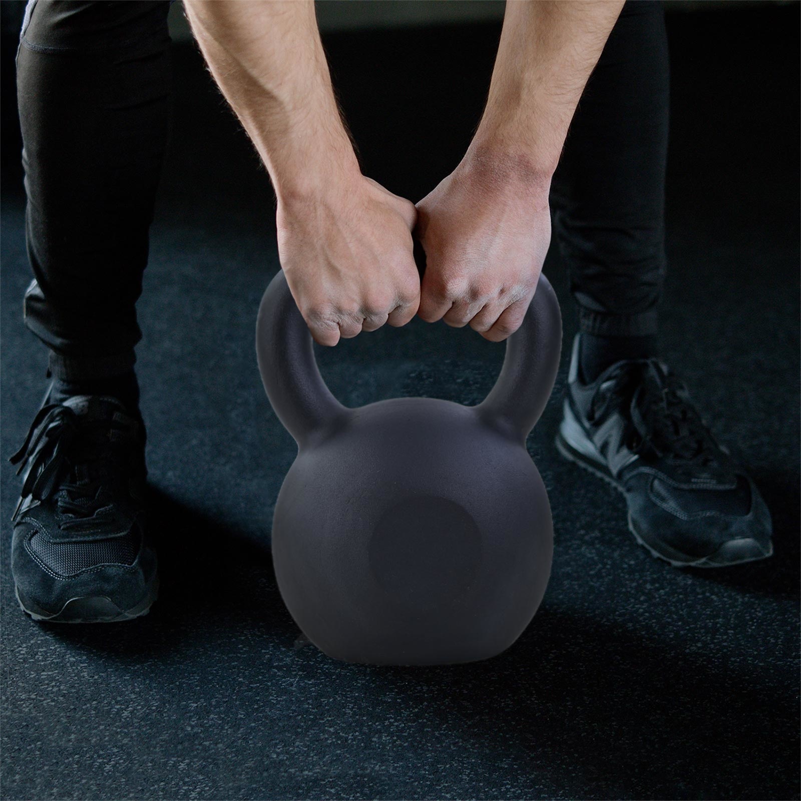 8 kg premium gietijzeren kettlebell swing dumbbell zwart