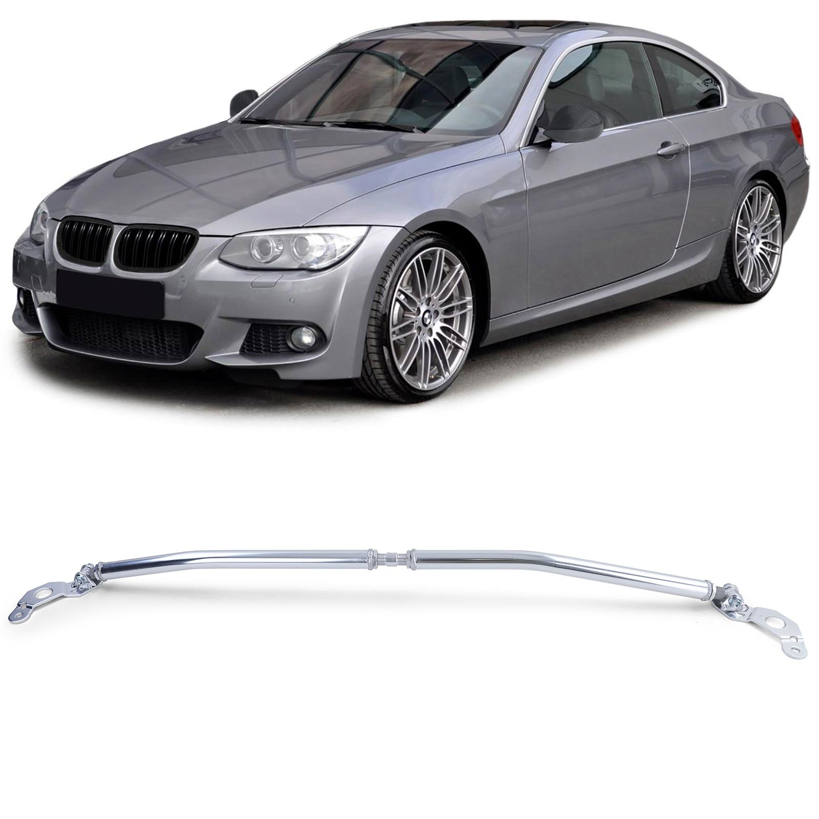 Aluminium veerpootbrug gepolijst passend voor BMW 3-serie E90 E91 E92 vanaf 05 E93 vanaf 07