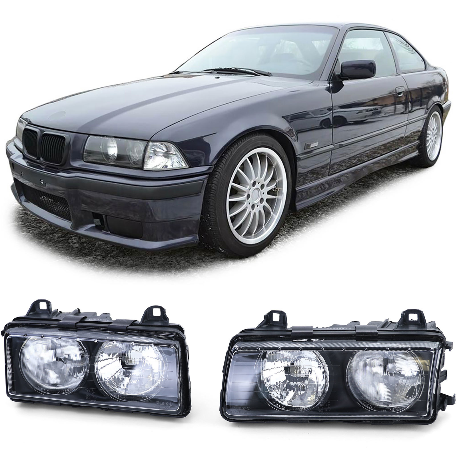 Koplampen H7 H7 paar links rechts passend voor BMW 3 Serie E36 94-99