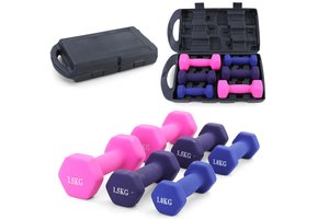 10kg fitness vinyl dumbbell set 2x1kg 2x1.5kg 2x2.5kg gym dumbbells dumbbell