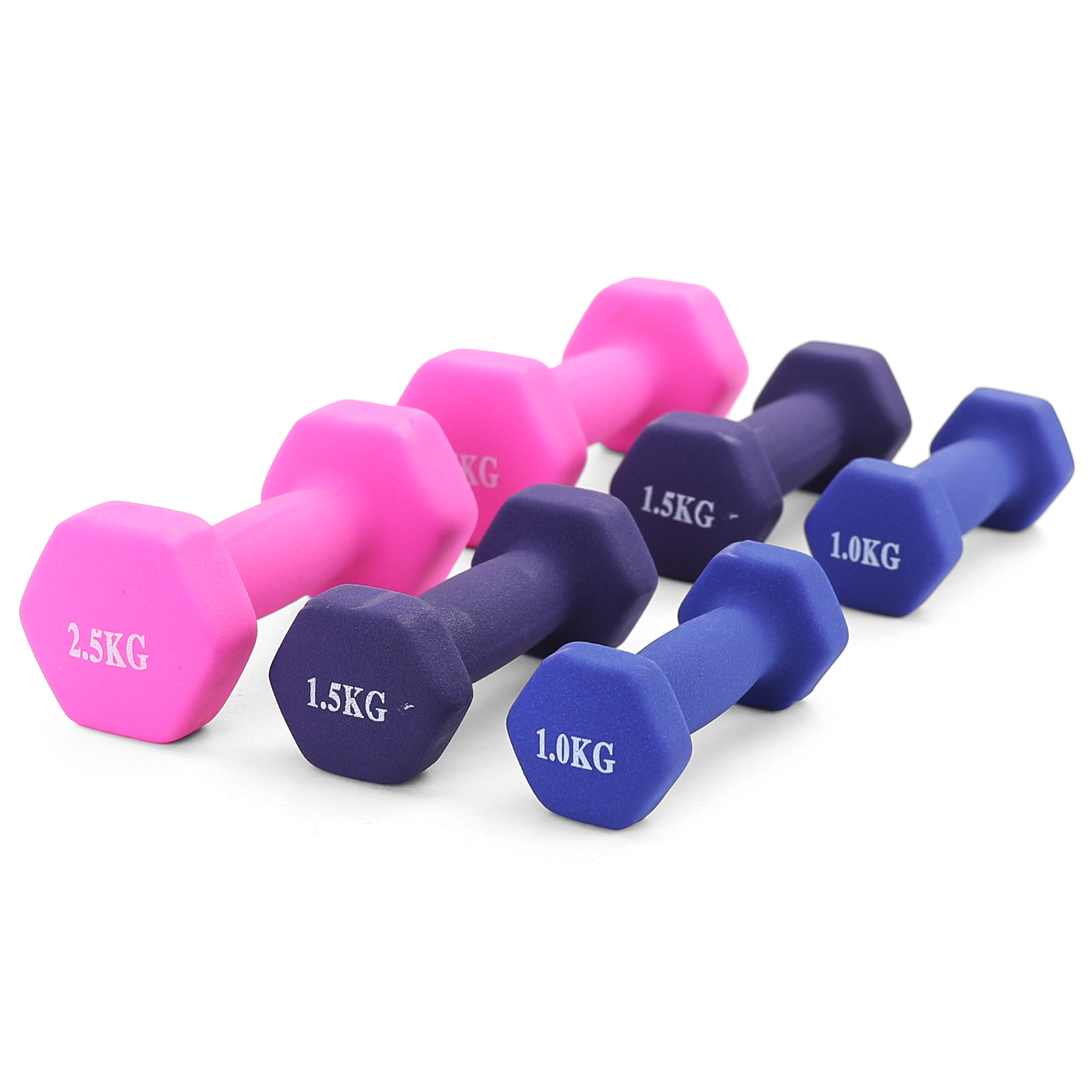 10kg fitness vinyl dumbbell set 2x1kg 2x1.5kg 2x2.5kg gym dumbbells dumbbell