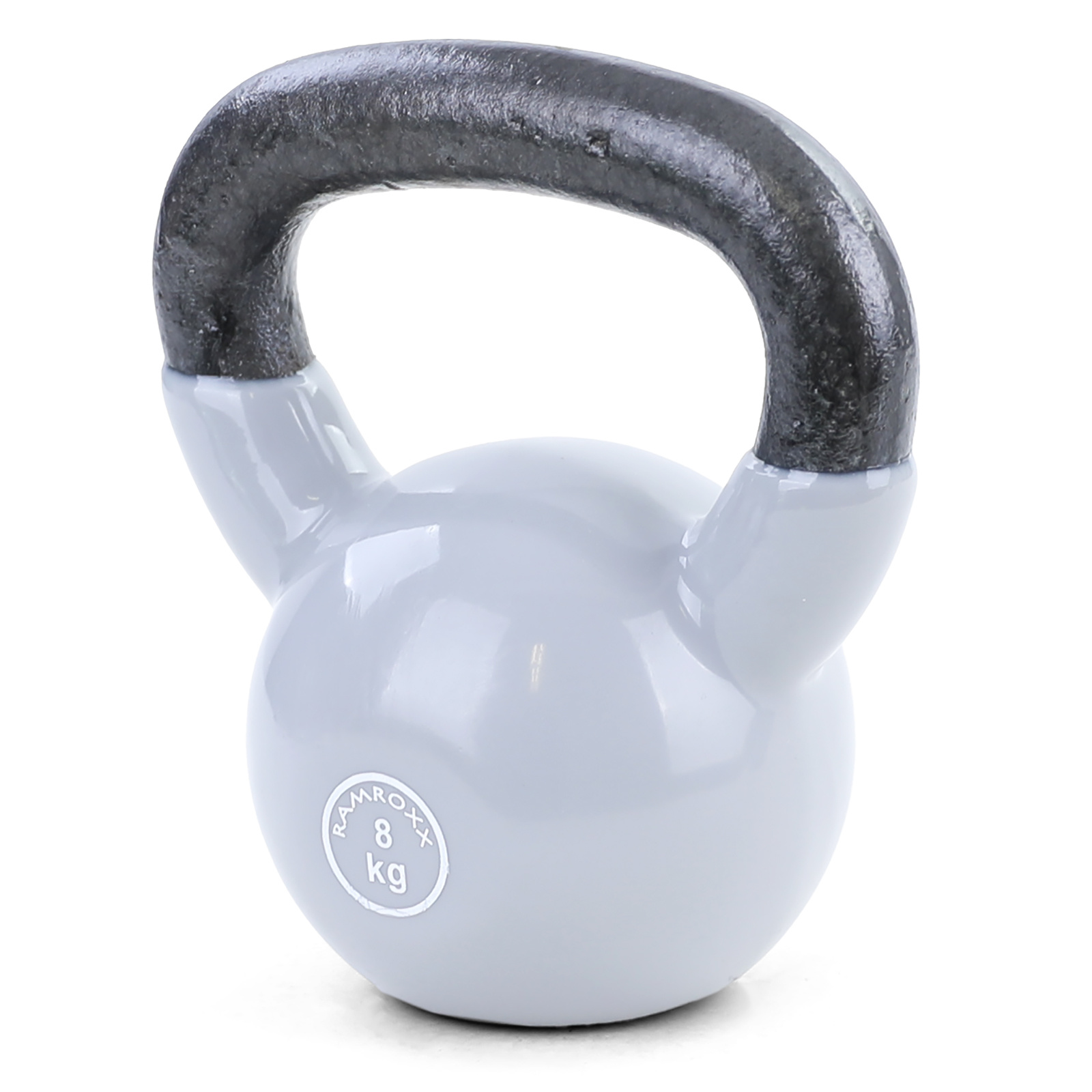 8 kg Kettlebell Kettlebell Swing Dumbbell Gietijzer Zwart Vinyl Grijs