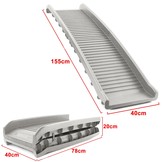 Auto hondenloopplank instaphulp antislip opvouwbaar grijs 155x40cm tot 90kg