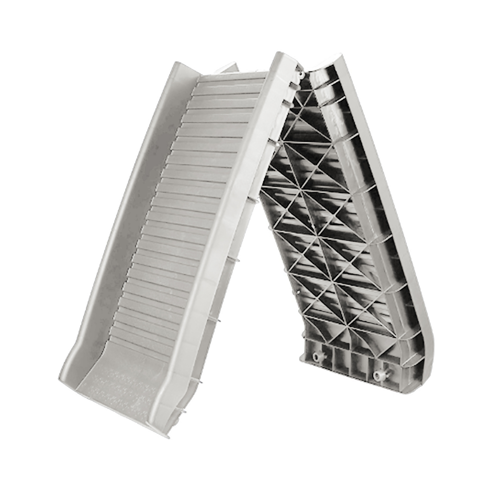 Auto hondenloopplank instaphulp antislip opvouwbaar grijs 155x40cm tot 90kg