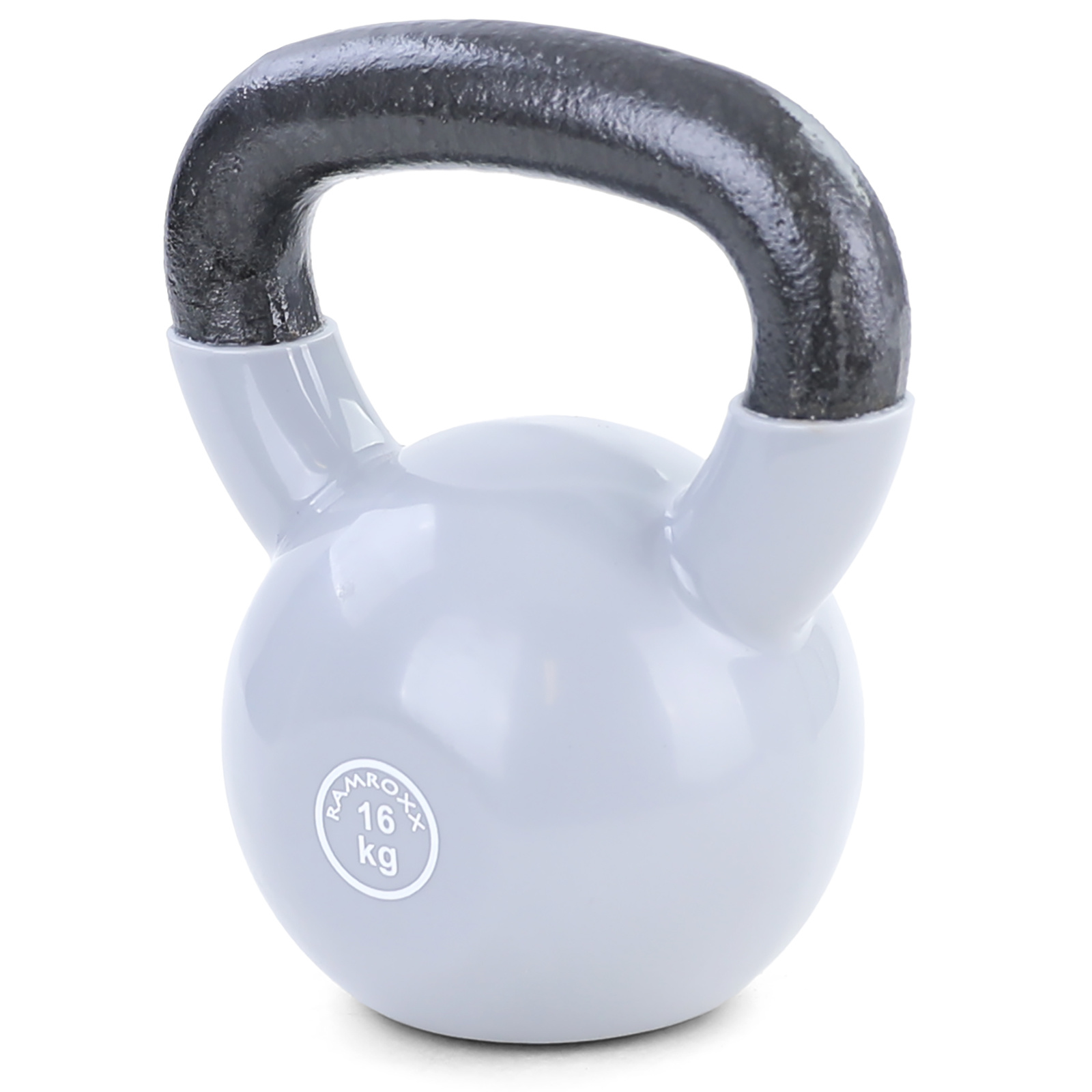16kg Kettlebell Kettlebell Swing Bar Gietijzer Zwart Vinyl Grijs