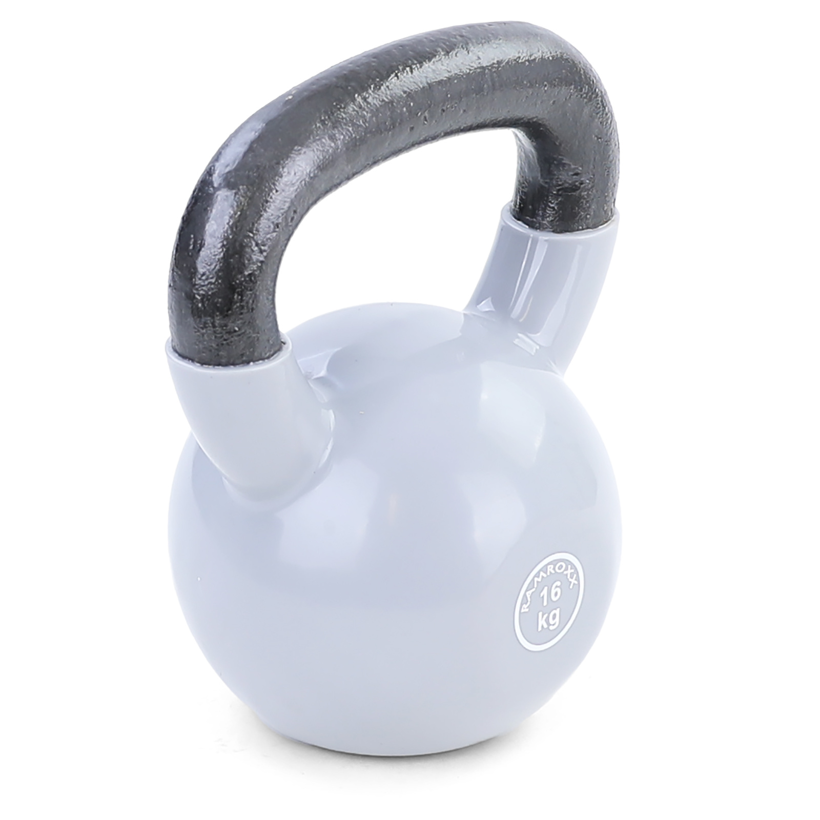 16kg Kettlebell Kettlebell Swing Bar Gietijzer Zwart Vinyl Grijs