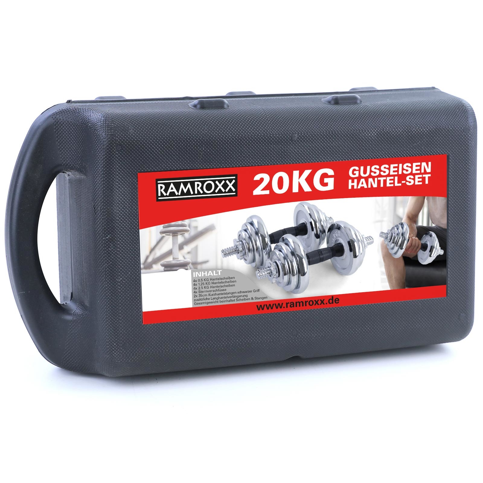 20 kg professionele dumbbell halterset chroom gietijzer