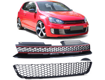 Honingraatgrille zonder embleem met bumpergrille voor VW Golf 6 ook GTI 08-13