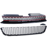 Honingraatgrille zonder embleem met bumpergrille voor VW Golf 6 ook GTI 08-13
