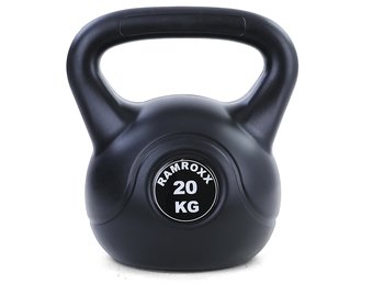 20 kg vinyl kettlebell swing dumbbell zwart