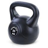 20 kg vinyl kettlebell swing dumbbell zwart