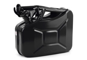 10L metalen jerrycan benzine diesel reserve met zwarte vulhals