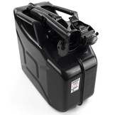 10L metalen jerrycan benzine diesel reserve met zwarte vulhals