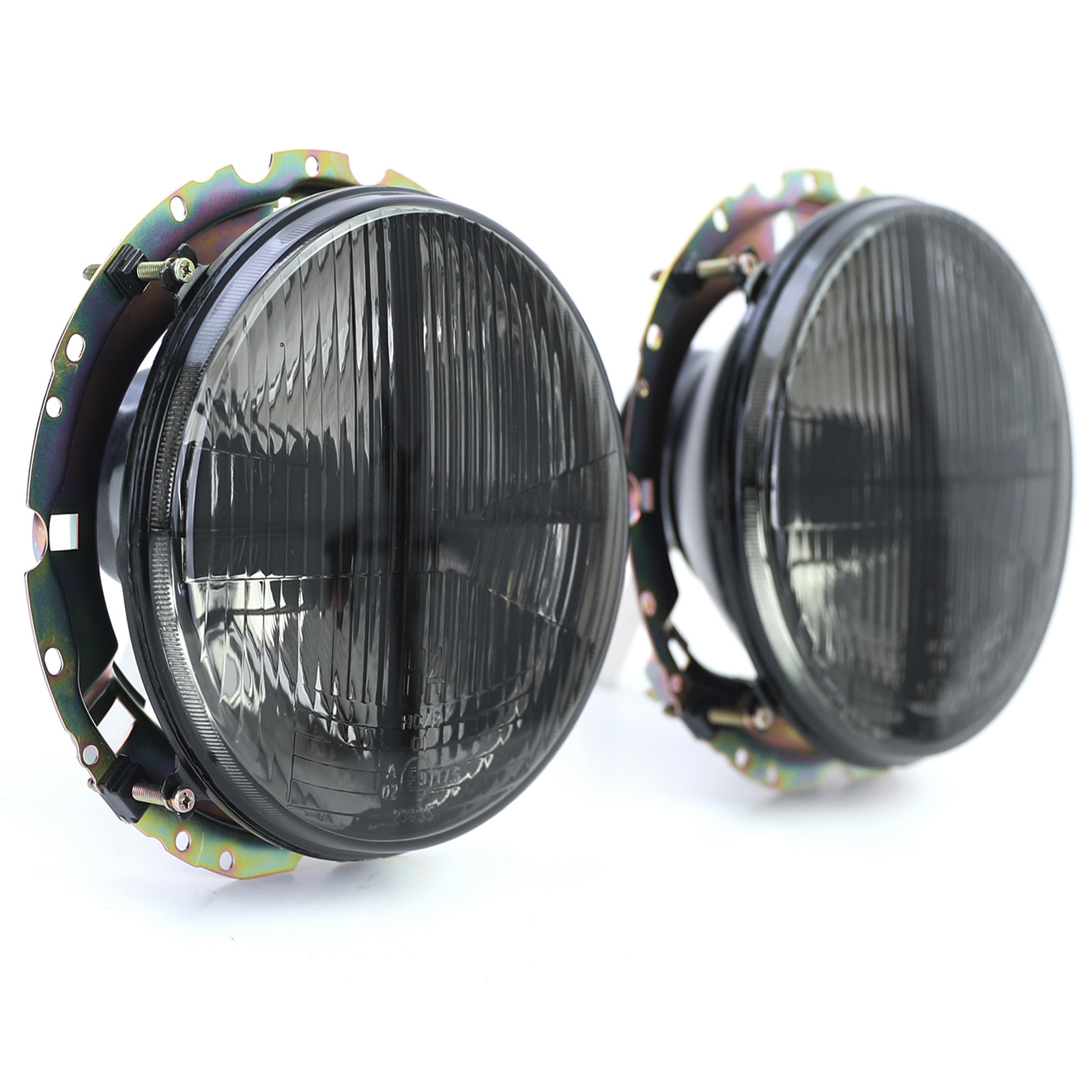Koplampen black smoke met dradenkruis voor VW T2 73-79 + T3 79-92 + LT 75-85