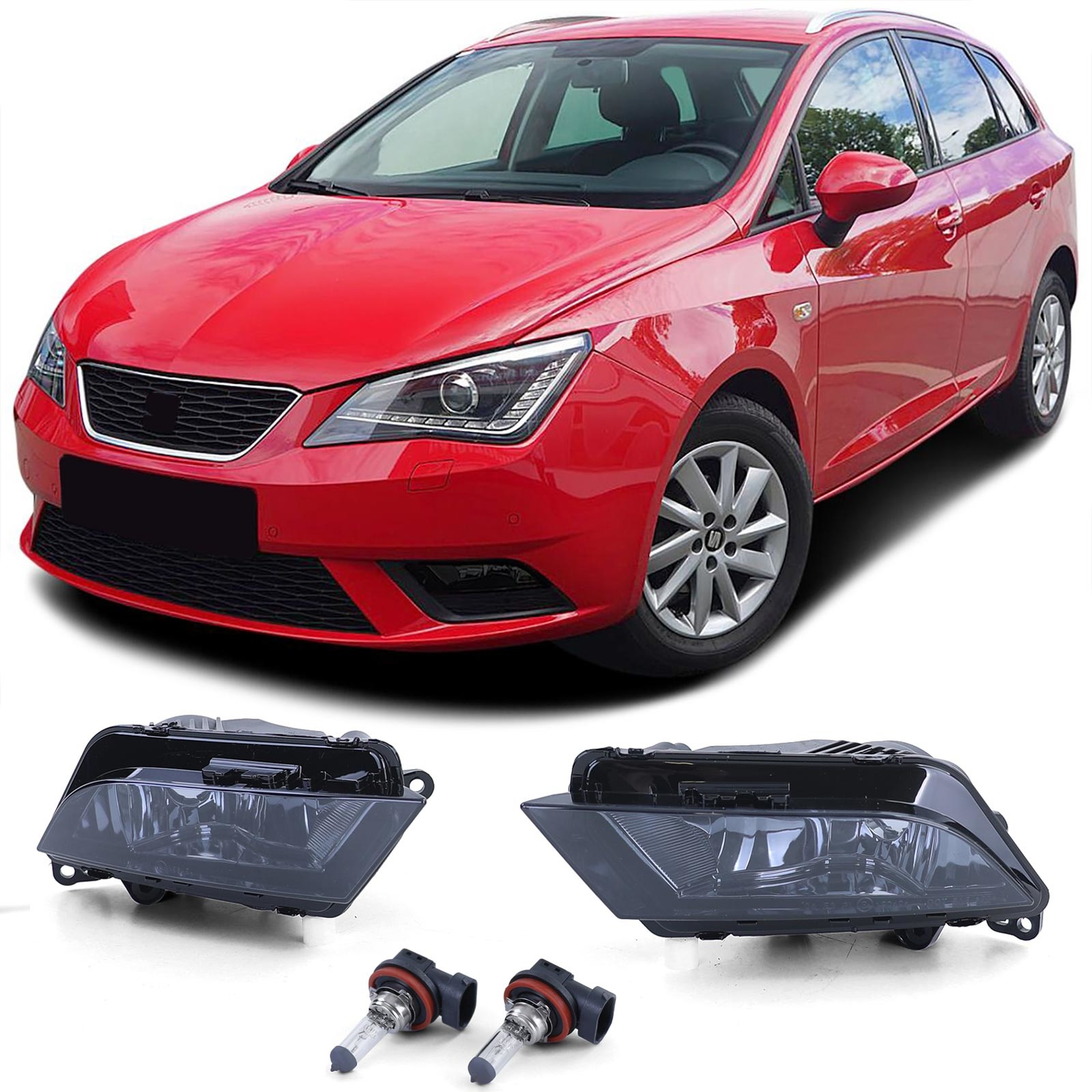 Mistlampen H8 zwart smoke paar voor Seat Ibiza 5 Leon 5F Toledo 4 uit 12