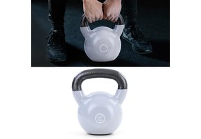 20 kg Kettlebell Kettlebell Swing Halter Gietijzer Zwart Vinyl Grijs