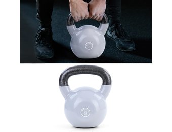 20 kg Kettlebell Kettlebell Swing Halter Gietijzer Zwart Vinyl Grijs